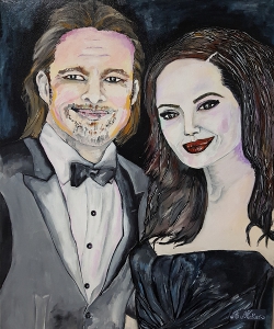 Brad-Angelina Art Painting Dimension: 50/60 cm