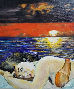 Carrie Ann Moss Art Painting Dimension: 50/70 cm