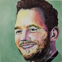 Chris Pratt Art Painting Dimension: 30/30 cm