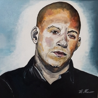 Vin Diesel Art Painting Dimension: 40/40 cm